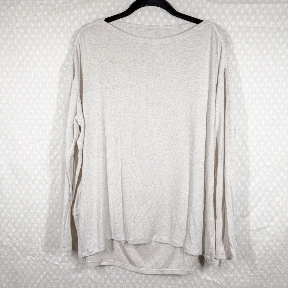 Lululemon‎ Cream Ribbed Long Sleeve Flowy Top